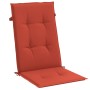 Cojines silla respaldo alto 2 uds tela rojo melange 120x50x4 cm