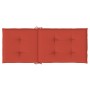 Cojines silla respaldo alto 2 uds tela rojo melange 120x50x4 cm