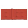 Cojines silla respaldo alto 6 uds tela rojo melange 120x50x4 cm