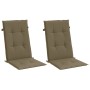Cojines silla respaldo alto 2 uds tela taupe melange 120x50x4cm