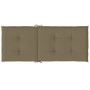 Cojines silla respaldo alto 2 uds tela taupe melange 120x50x4cm