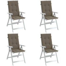 Cojines silla respaldo alto 4 uds tela taupe melange 120x50x4cm Cojines silla respaldo alto 4 uds tela taupe melange 120x50x4cm
