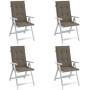 Cojines silla respaldo alto 4 uds tela taupe melange 120x50x4cm