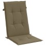 Cojines silla respaldo alto 4 uds tela taupe melange 120x50x4cm