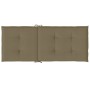 Cojines silla respaldo alto 4 uds tela taupe melange 120x50x4cm