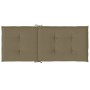 Cojines silla respaldo alto 6 uds tela taupe melange 120x50x4cm
