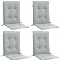 Cojines para silla respaldo bajo 4 ud tela gris claro melange