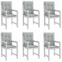 Cojines para silla respaldo bajo 6 ud tela gris claro melange