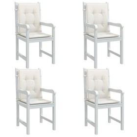 Cojines silla respaldo bajo 4 ud tela crema melange 100x50x4 cm Cojines silla respaldo bajo 4 ud tela crema melange 100x50x4 cm