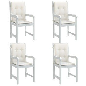 Cojines silla respaldo bajo 4 ud tela crema melange 100x50x4 cm Cojines silla respaldo bajo 4 ud tela crema melange 100x50x4 cm