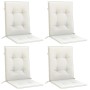 Cojines silla respaldo bajo 4 ud tela crema melange 100x50x4 cm