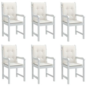 Cojines silla respaldo bajo 6 ud tela crema melange 100x50x4 cm Cojines silla respaldo bajo 6 ud tela crema melange 100x50x4 cm