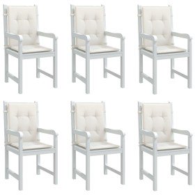 Cojines silla respaldo bajo 6 ud tela crema melange 100x50x4 cm Cojines silla respaldo bajo 6 ud tela crema melange 100x50x4 cm