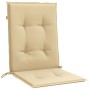 Cojines silla respaldo bajo 4 ud tela beige melange 100x50x4 cm