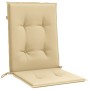 Cojines silla respaldo bajo 6 ud tela beige melange 100x50x4 cm