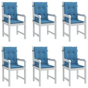 Cojines silla respaldo bajo 6 ud tela azul melange 100x50x4 cm Cojines silla respaldo bajo 6 ud tela azul melange 100x50x4 cm