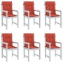 Cojines silla respaldo bajo 6 ud tela rojo melange 100x50x4 cm