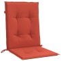 Cojines silla respaldo bajo 6 ud tela rojo melange 100x50x4 cm