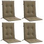Cojines silla respaldo bajo 4 ud tela taupe melange 100x50x4 cm