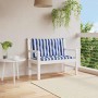 Cojines banco jardín 2 uds tela a rayas azul blanco 100x50x7 cm
