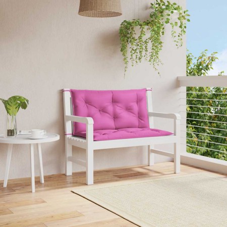 Cojines para banco de jardín 2 uds tela rosa 100x50x7 cm
