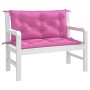 Cojines para banco de jardín 2 uds tela rosa 100x50x7 cm
