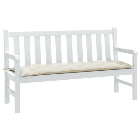 Cojín para banco de jardín tela crema melange 150x50x7 cm