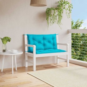 Cojines para banco de jardín 2 uds tela turquesa 100x50x7 cm