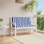 Cojines banco jardín 2 uds tela a rayas azul blanco 120x50x7 cm
