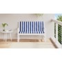 Cojines banco jardín 2 uds tela a rayas azul blanco 120x50x7 cm