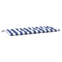 Cojines banco jardín 2 uds tela a rayas azul blanco 120x50x7 cm
