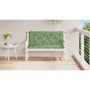 Cojines banco jardín 2 uds tela estampado de hojas 120x50x7 cm