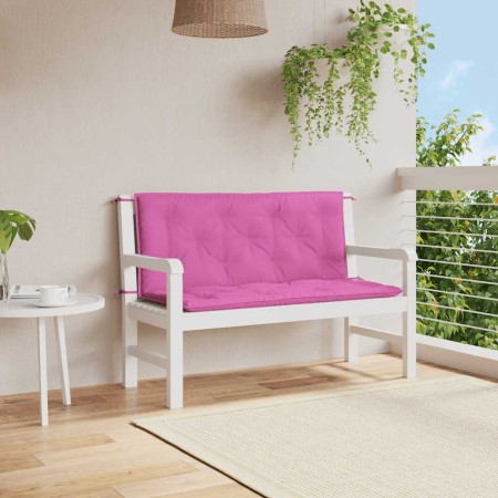 Cojines para banco de jardín 2 uds tela rosa 120x50x7 cm