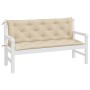 Cojines de banco de jardín 2 uds tela Oxford beige 150x50x7 cm