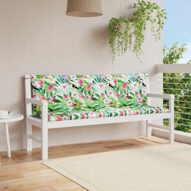 Cojines para banco de jardín 2 uds tela multicolor 150x50x7 cm