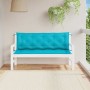Cojines para banco de jardín 2 uds tela turquesa 150x50x7 cm