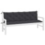 Cojines de banco de jardín 2 uds tela Oxford negro 180x50x7 cm