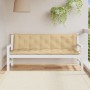 Cojines para banco jardín 2 uds tela beige melange 180x50x7 cm