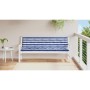 Cojines banco de jardín 2 uds tela Oxford azul y blanco a rayas
