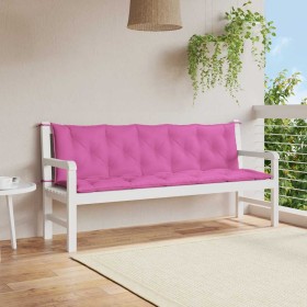 Cojines de banco de jardín 2 uds tela Oxford rosa