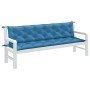 Cojines para banco jardín 2 uds tela azul melange 200x50x7 cm en Cojines para sillas y sofás | Comprar online en Foro24