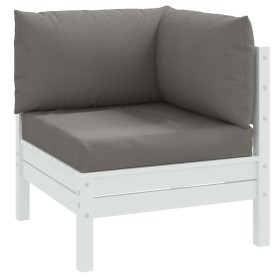 Cojines para sofá de palets 3 uds tela gris oscuro melange Cojines para sofá de palets 3 uds tela gris oscuro melange