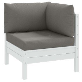 Cojines para sofá de palets 3 uds tela gris oscuro melange Cojines para sofá de palets 3 uds tela gris oscuro melange