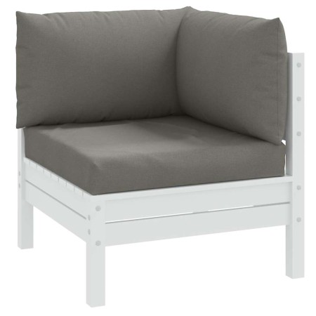 Cojines para sofá de palets 3 uds tela gris oscuro melange