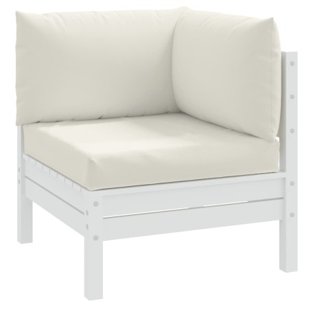 Cojines para sofá de palets 3 uds tela crema melange