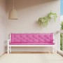 Cojines para banco de jardín 2 uds tela rosa 200x50x7 cm