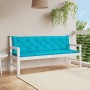 Cojines para banco de jardín 2 uds tela turquesa 200x50x7 cm