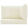 Cojines para palets 3 unidades tela Oxford blanco crema
