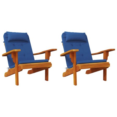 Cojín de silla 2 pcs Azul 58 x 77 x 4.5 cm Tela Oxford