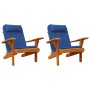 Cojín de silla 2 pcs Azul 58 x 77 x 4.5 cm Tela Oxford